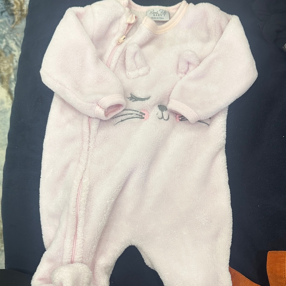 Pink Baby fleece zip one piece size 0-3 months